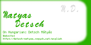 matyas detsch business card